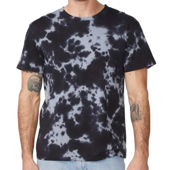NWT Monrow Men's Black Tie Dye‎ Relaxed Crewneck 100% Cotton T-Shirt, Size S - Picture 1 of 6